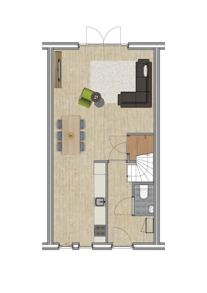 Plattegrond tussenwoning